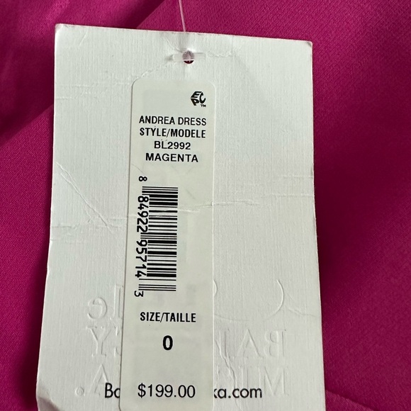 Belle by Badgley Mischka Magenta Ruffle Sleeve Mini Dress - Picture 9 of 12